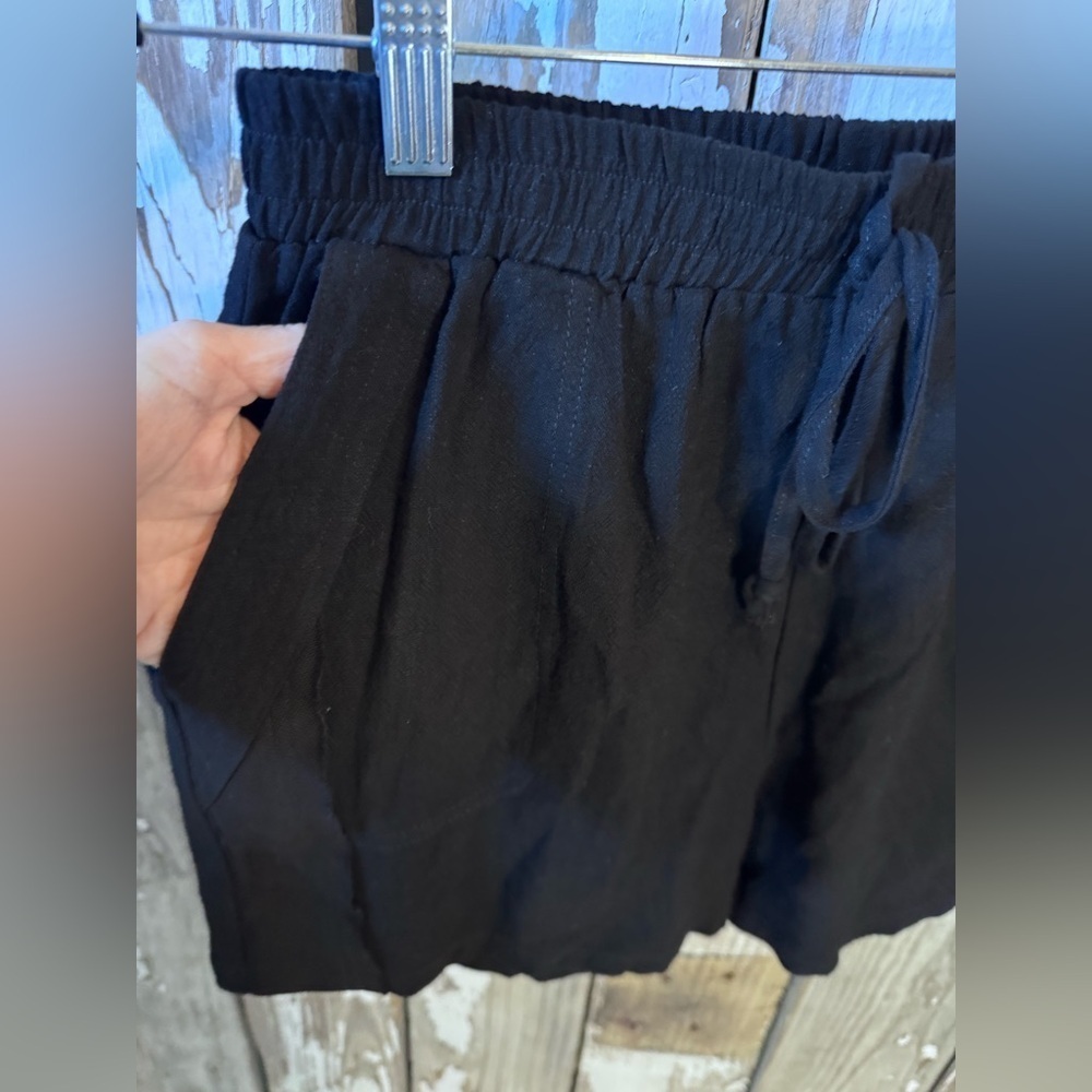 Umgee Linen Cotton Blend Shorts Black size medium - Picture 4 of 10